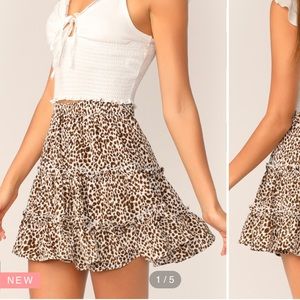 Shein cheetah skirt